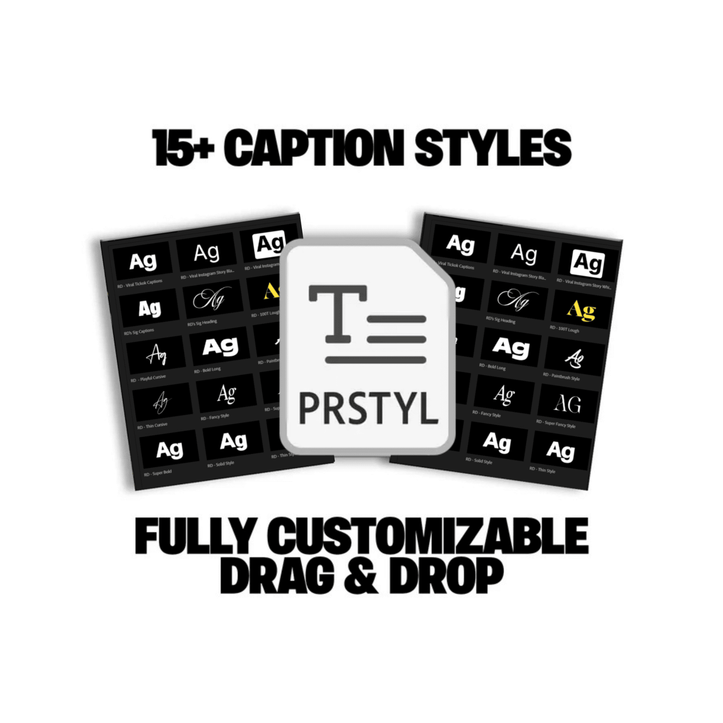 PRSTYL  customizable caption styles