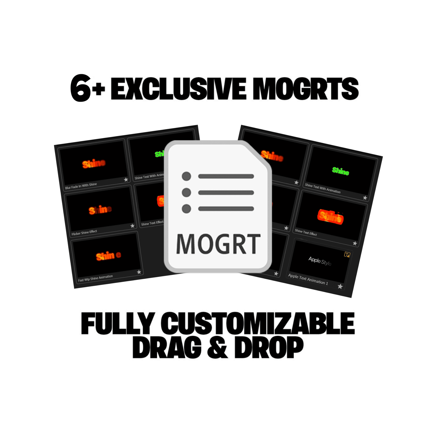MOGRTs with customizable colors, shine