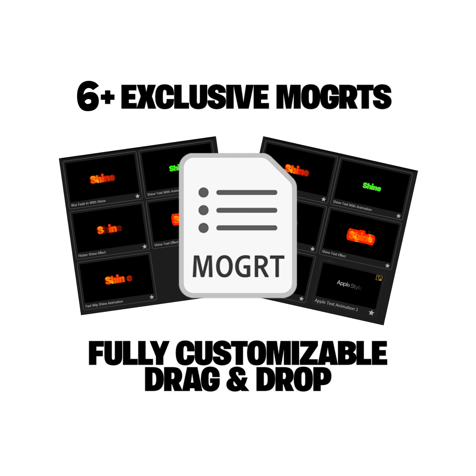 MOGRTs with customizable colors, shine