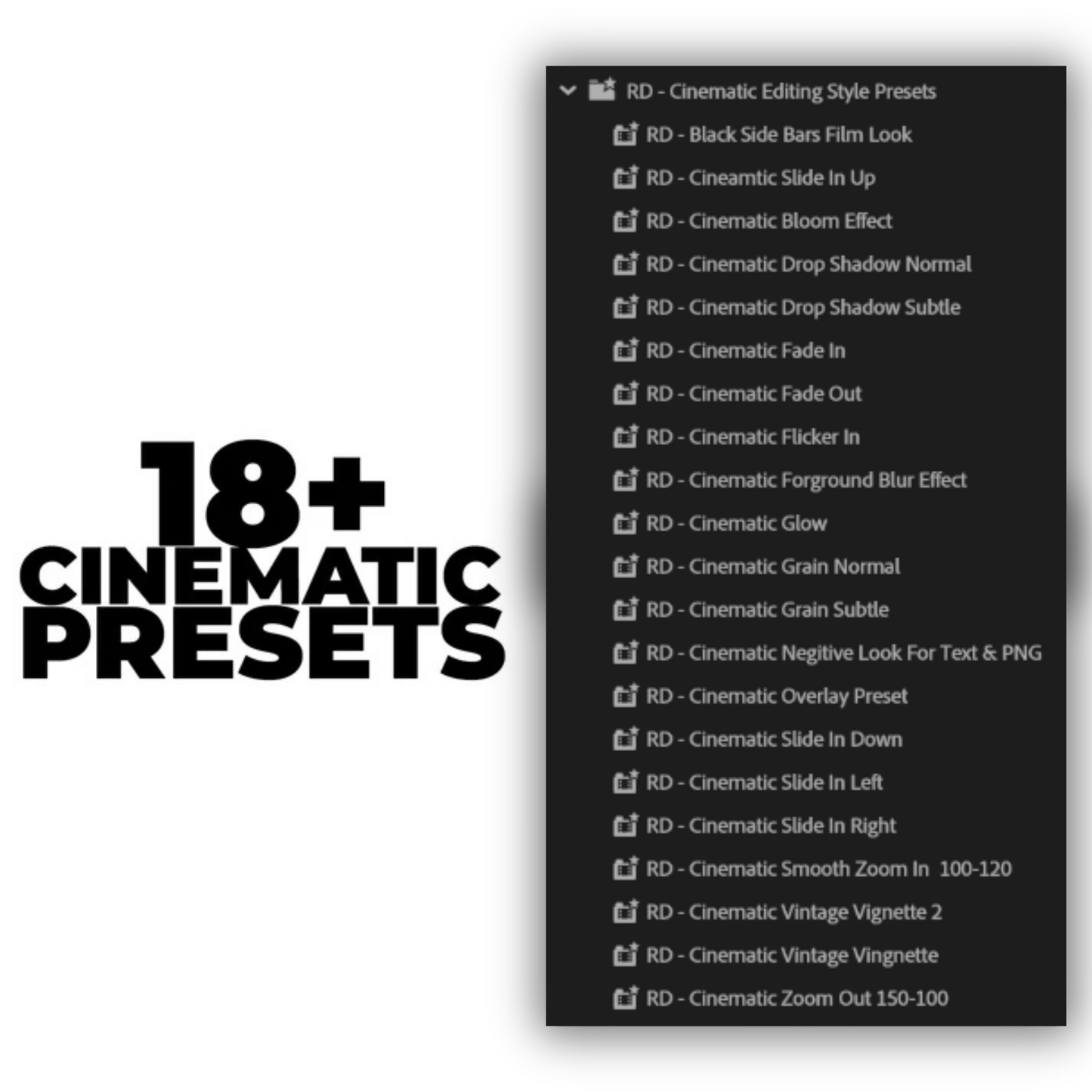 Cinematic Text Style timeline